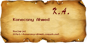 Konecsny Ahmed névjegykártya